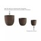 3 Large Heavy Fiber Clay Outdoor Planters Flower Pots All Season Patio Decor